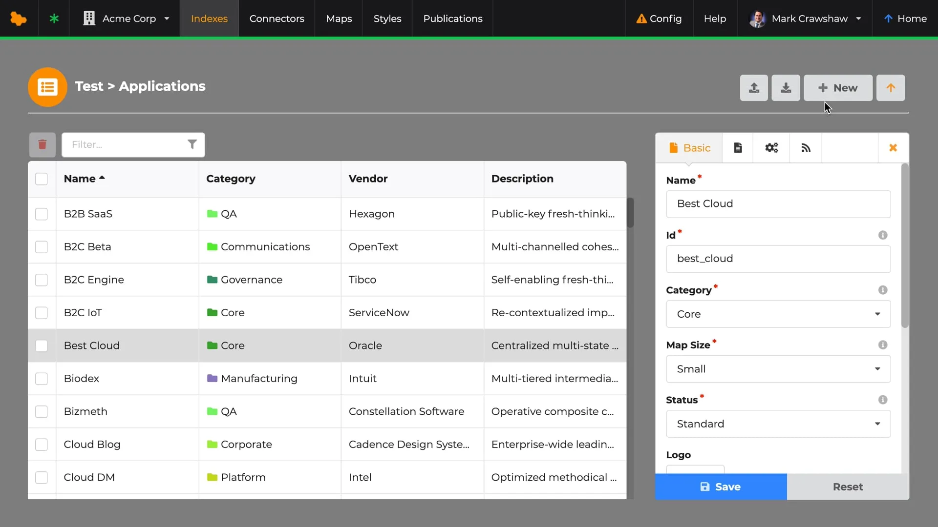 Creating a software index