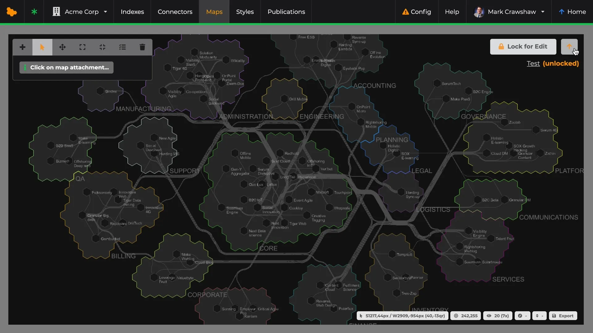 Generating a software map from an index