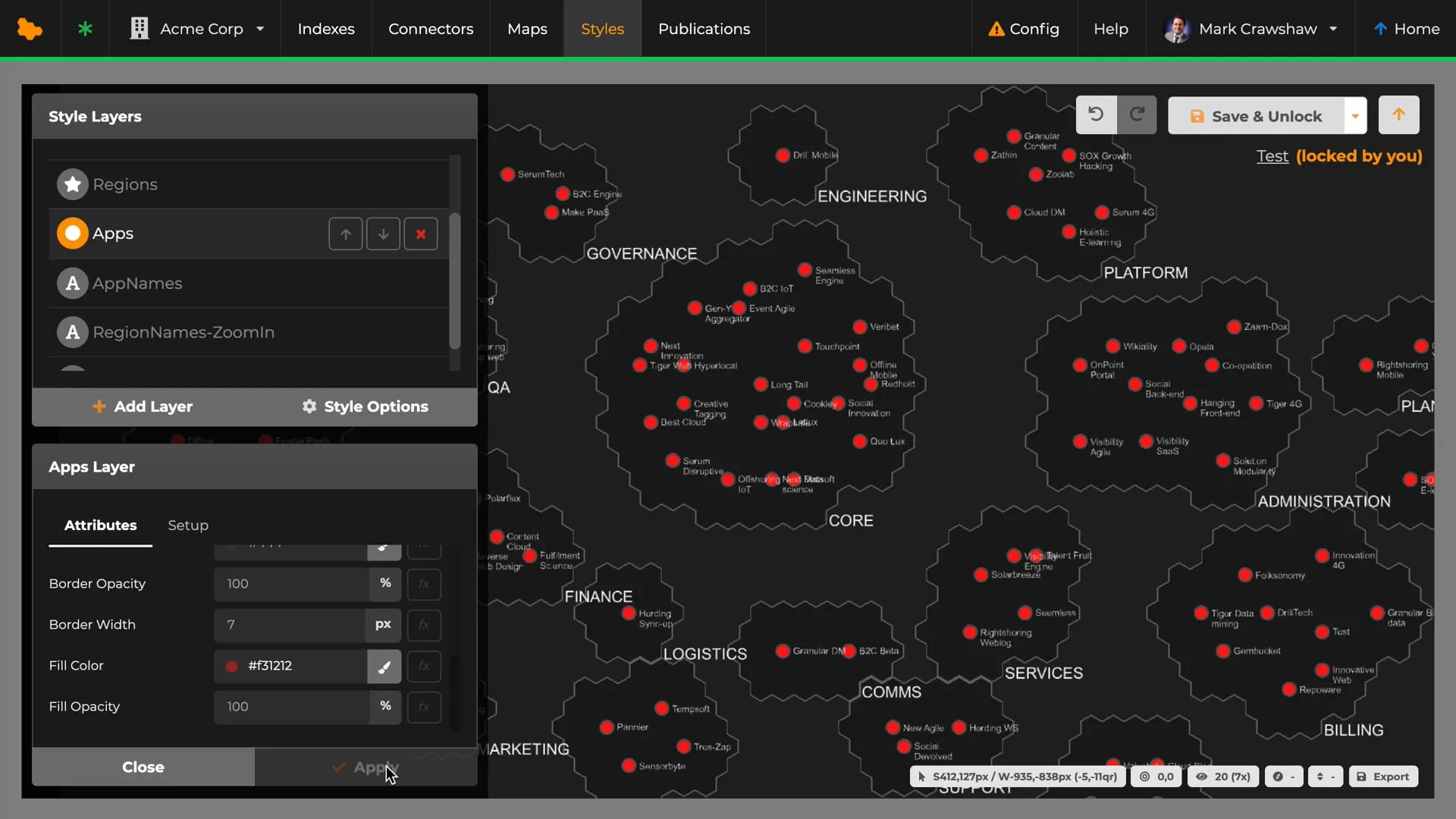 Designing a style on top of a software map